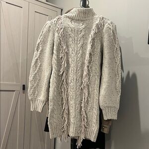 Line & Dot Cream Long Sleeve Knit Dress